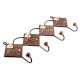 Brown And White Flower Ceramic Tiles Hooks